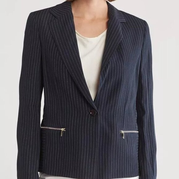 BOSS Jocalua Pinstripe Blazer Size 0 - Picture 1 of 16